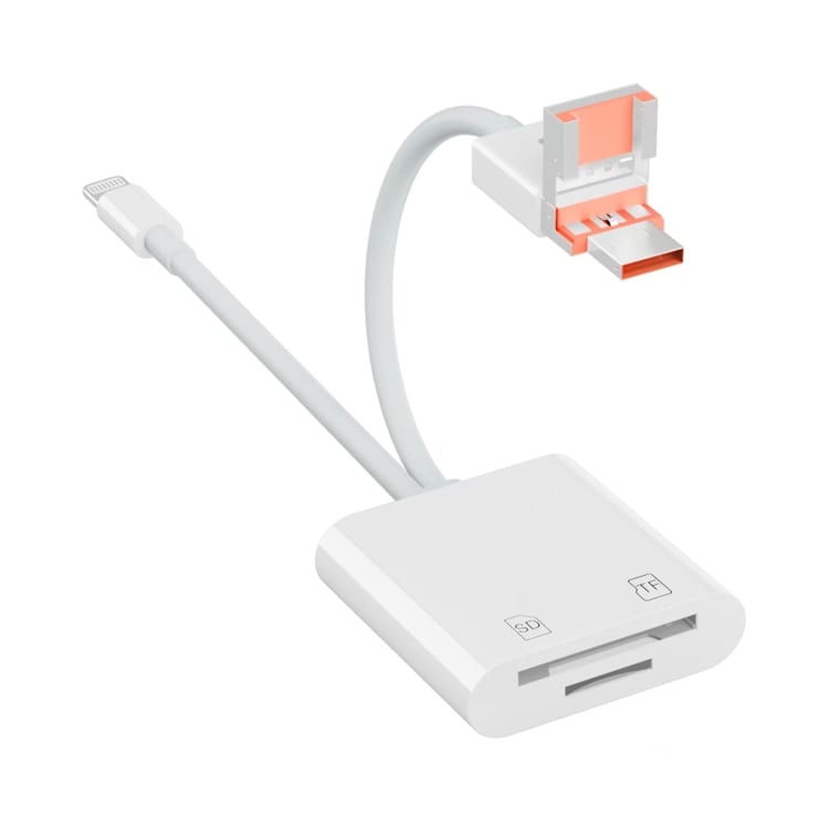 Minneskortläsare med Lightning, USB och MicroUSB – 3-i-1-lösning för filöverföring