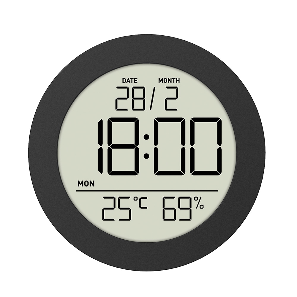 Kompakt termometer och hygrometer med exakt mätning och datumvisning