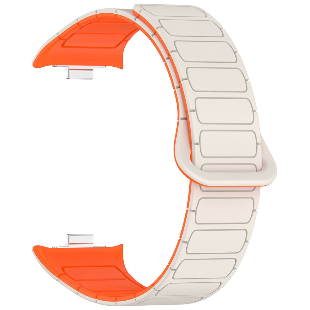 Silikonarmband med magnet till Xiamoi Redmi Watch 4 /  Watch Band 8 Pro / 9 Pro - Starlight/Orange