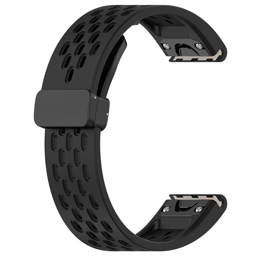 Silikonarmband till Garmin Fenix 5 / 6 / 7 / 8  20mm - Svart