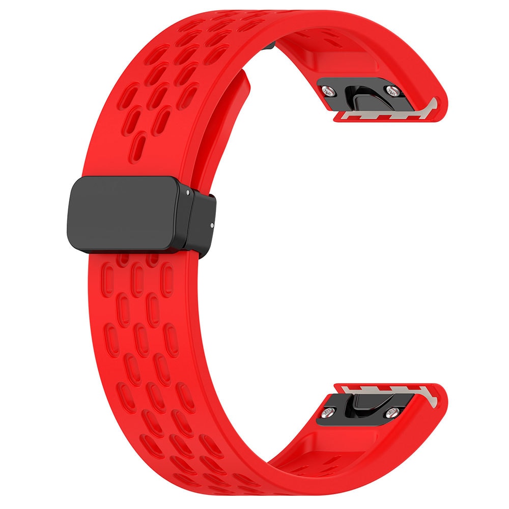 Silikonarmband till Garmin Fenix 5 / 6 / 7 / 8  20mm - Röd