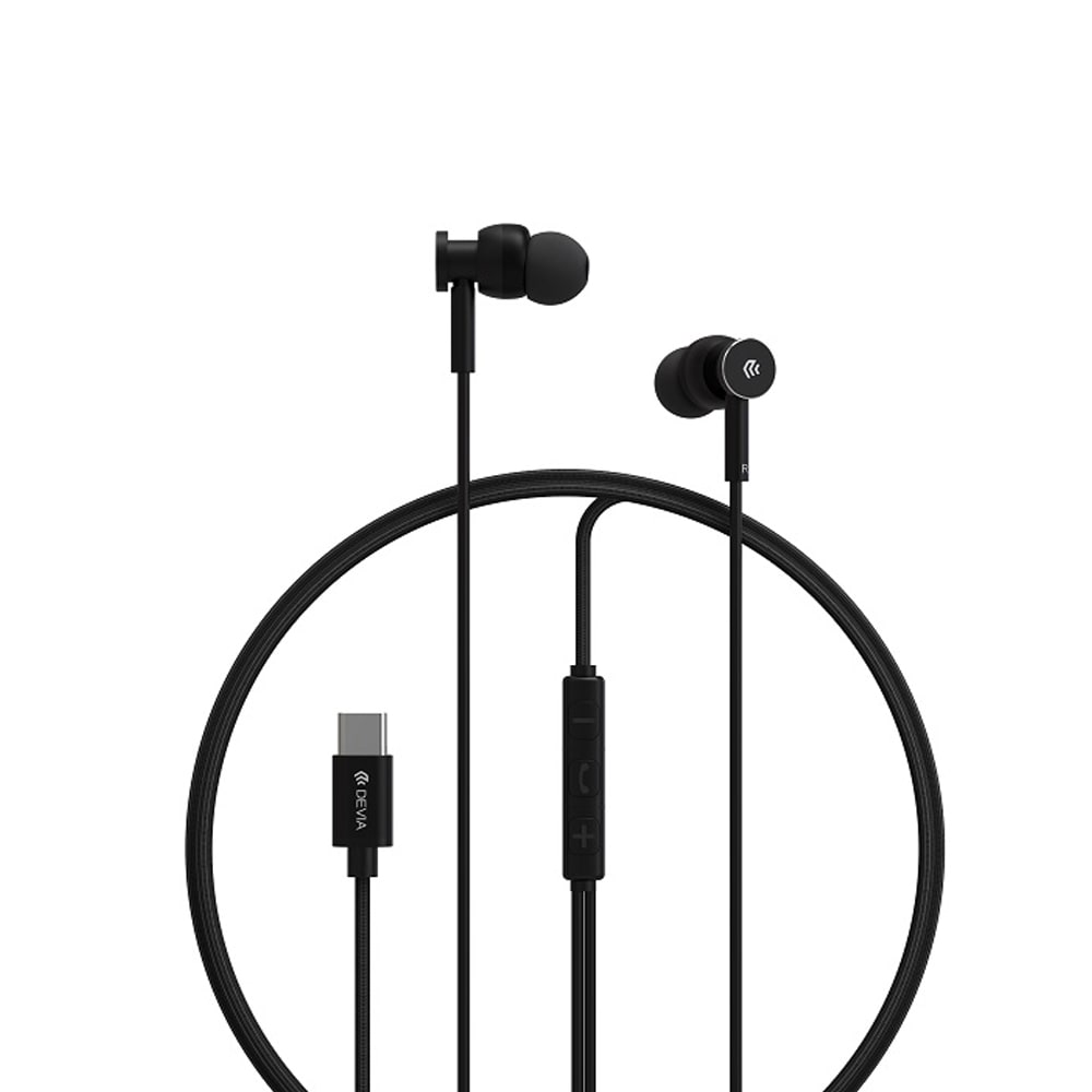 Devia In-Ear Headset med USB-C - Svart