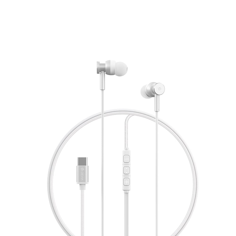 Devia In-Ear Headset med USB-C - Silver