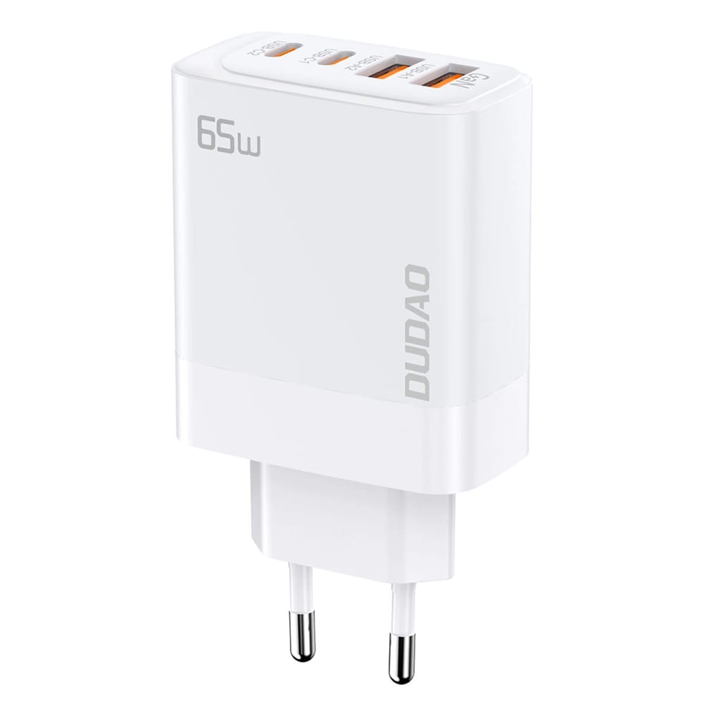 Dudao GaN USB-laddare med 2xUSB-A och 2xUSB-C PD 65W - Vit