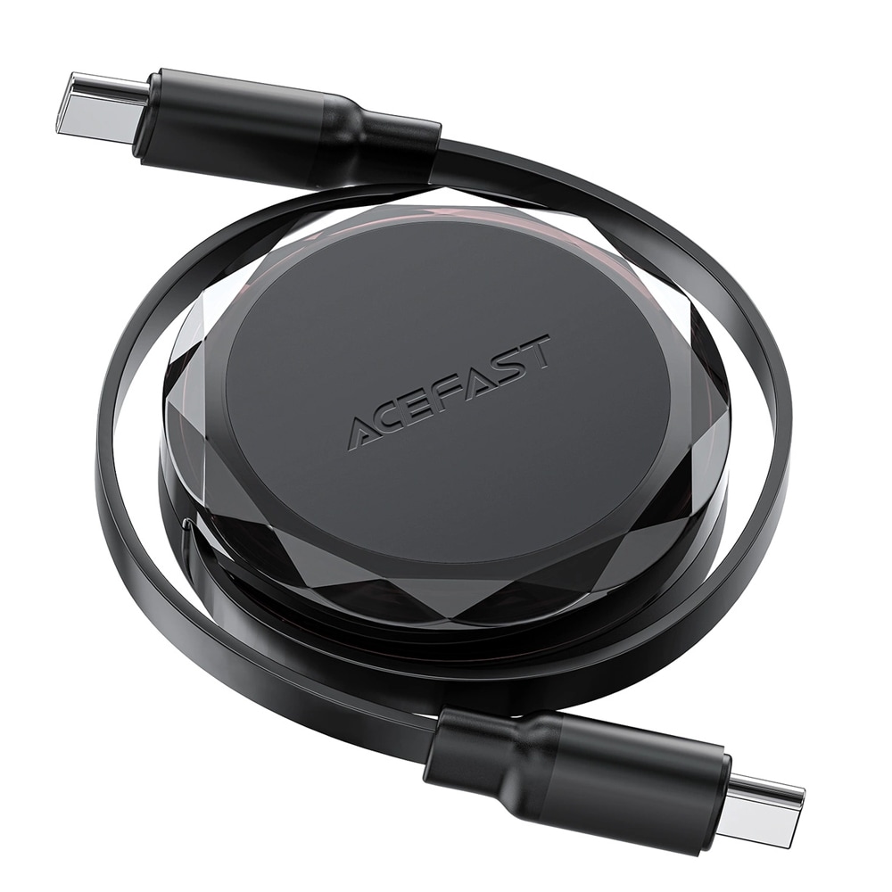 Acefast Utdragbar USB-C-kabel 60W - Svart