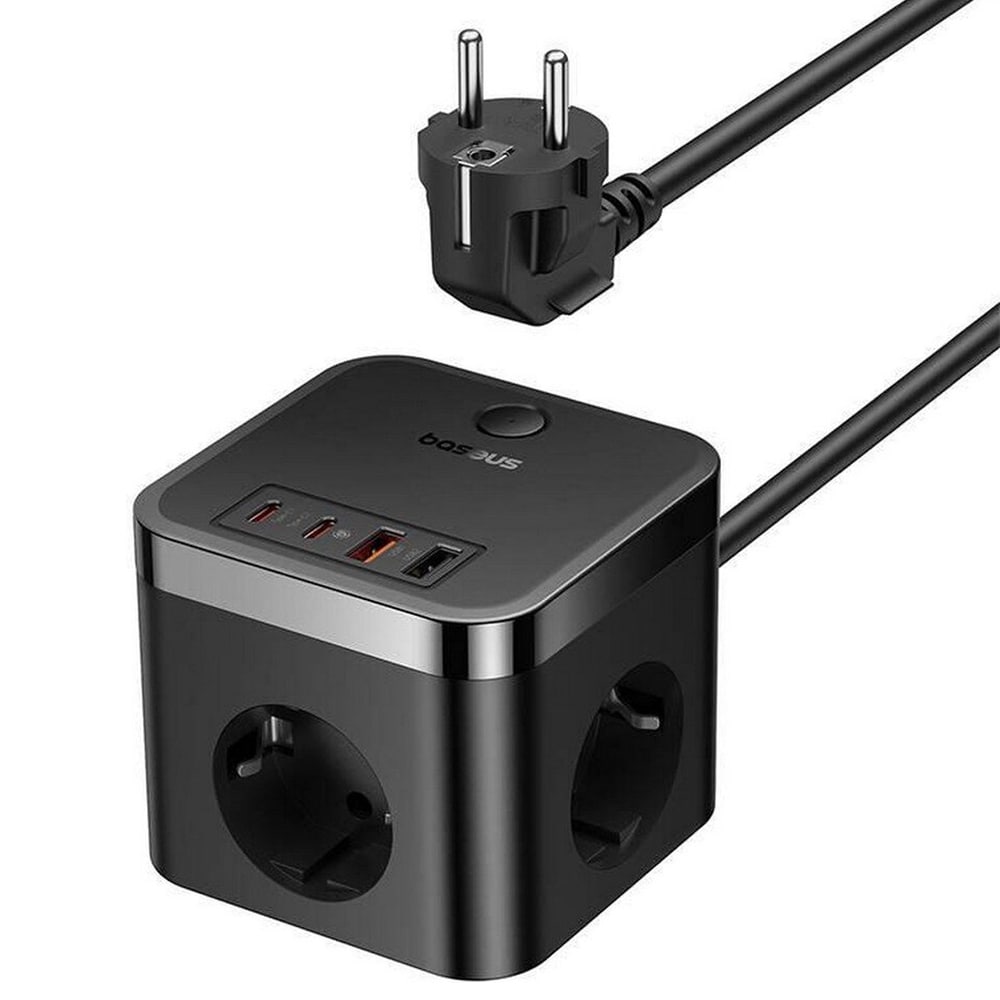 Baseus PowerCombo Cube med 2xUSB 2xUSB-C och 3 strömuttag