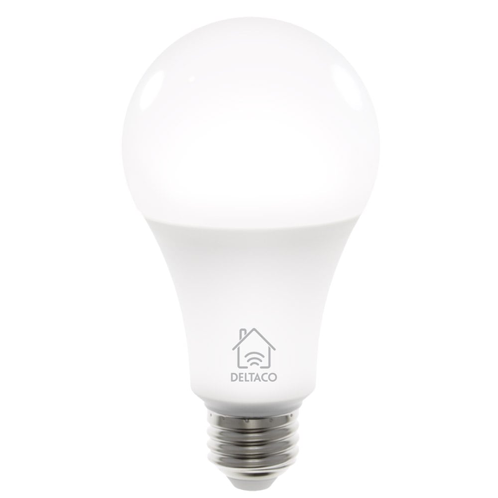 DELTACO SMART HOME WiFi LED-lampa, E27 9W 810lm