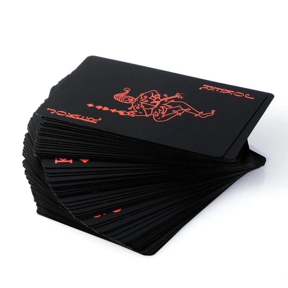 Svarta Spelkort med röd text